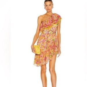 Revolve Rococo sand asymmetrical one shoulder dress in medium